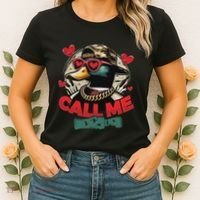 Call Me Duck Hunting Retro ValentineS Day Women's T-Shirt thumb 2