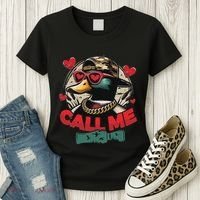 Call Me Duck Hunting Retro ValentineS Day Women's T-Shirt thumb 3