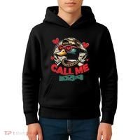 Call Me Duck Hunting Retro ValentineS Day Kids Hoodie thumb 4