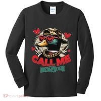 Call Me Duck Hunting Retro ValentineS Day Kids Long Sleeve Shirt thumb 0