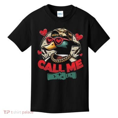 Call Me Duck Hunting Retro ValentineS Day Kids T-Shirt