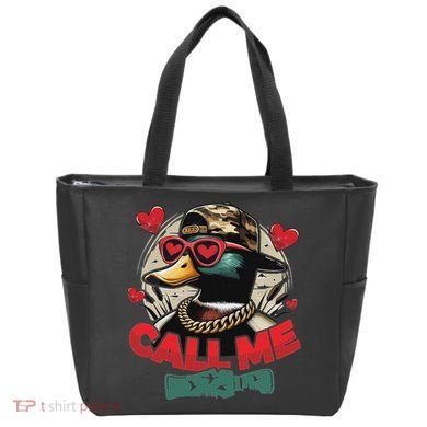 Call Me Duck Hunting Retro ValentineS Day Tote Bag