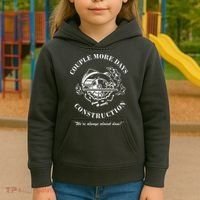 Couple More Days Construction We're Always Almost Done Funny Kids Hoodie thumb 3