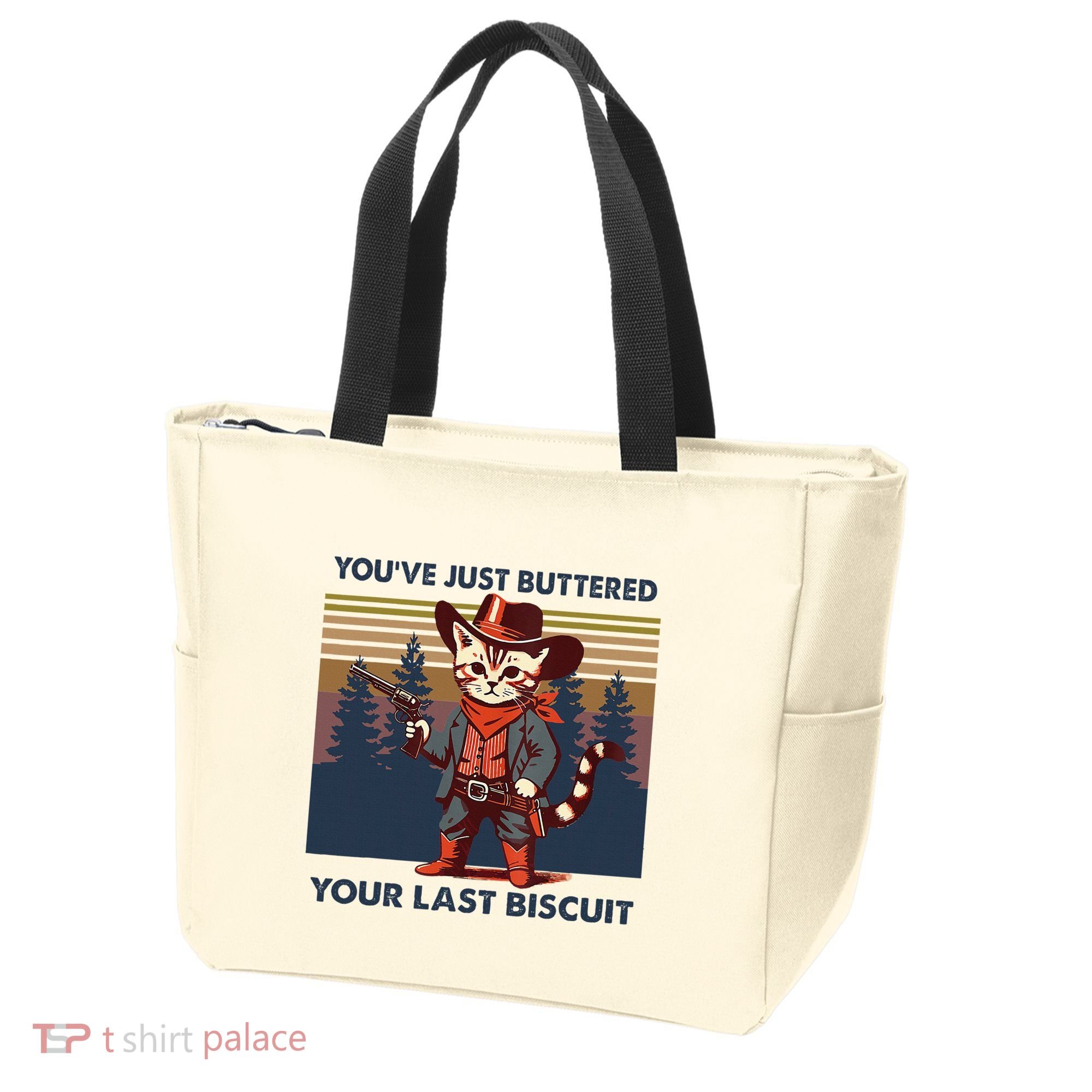 Cat Mom Dad YouVe Just Buttered Your Last Biscuit Cowboy Tote Bag