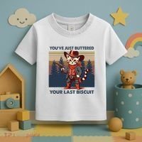 Cat Mom Dad YouVe Just Buttered Your Last Biscuit Cowboy Toddler T-Shirt thumb 3