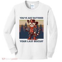 Cat Mom Dad YouVe Just Buttered Your Last Biscuit Cowboy Kids Long Sleeve Shirt thumb 0