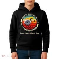 Couple More Days Construction We’re Always Almost Done Retro Kids Hoodie thumb 4