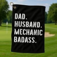 Car Mechanic Dad Funny Gift From Daughter Son Wife Gift Golf Towel thumb 1