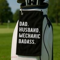 Car Mechanic Dad Funny Gift From Daughter Son Wife Gift Golf Towel thumb 2