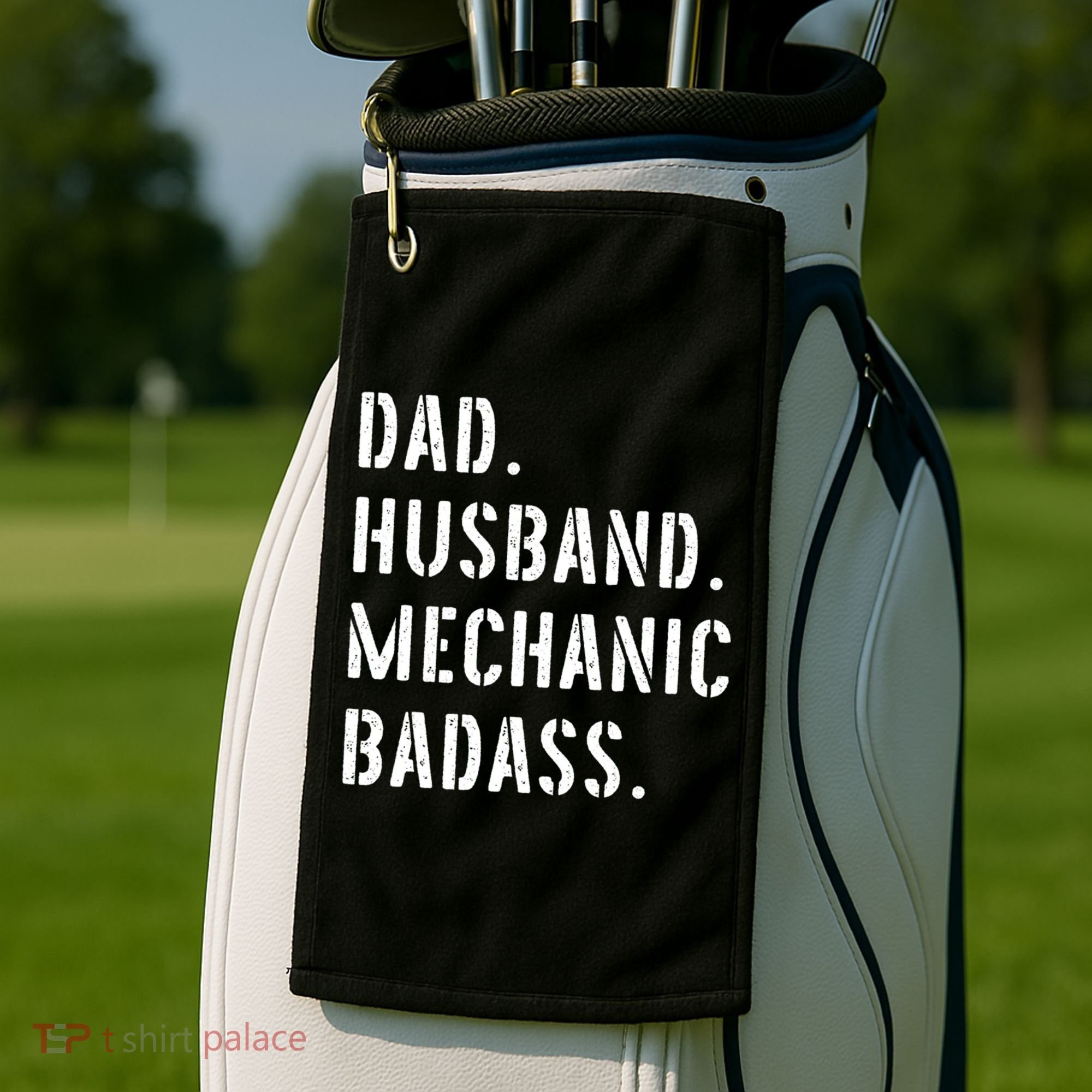 Car Mechanic Dad Funny Gift From Daughter Son Wife Gift Golf Towel