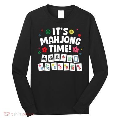 Cute Mahjong Design For Tile Game Mahjong Player Long Sleeve Shirt