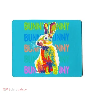 Cute Multicolor Easter Bunny Rabbit Mousepad