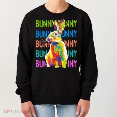Cute Multicolor Easter Bunny Rabbit Women's Sweatshirt