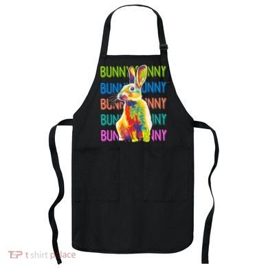 Cute Multicolor Easter Bunny Rabbit Apron