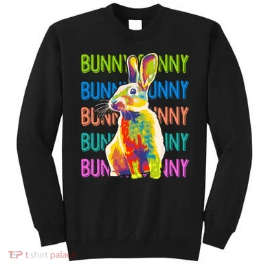 Cute Multicolor Easter Bunny Rabbit Sweatshirt