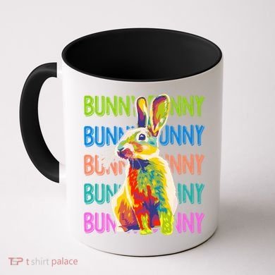 Cute Multicolor Easter Bunny Rabbit Coffee Mug