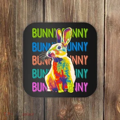 Cute Multicolor Easter Bunny Rabbit Coaster