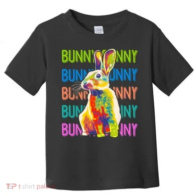 Cute Multicolor Easter Bunny Rabbit Toddler T-Shirt