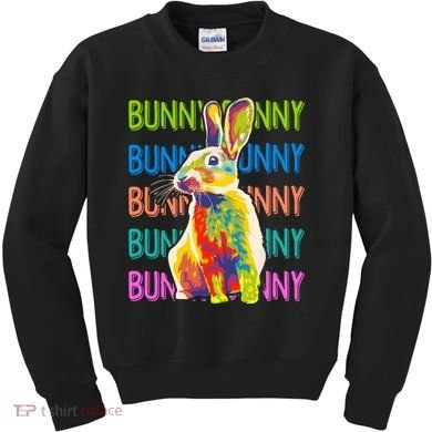 Cute Multicolor Easter Bunny Rabbit Kids Sweatshirt