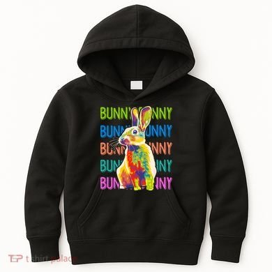 Cute Multicolor Easter Bunny Rabbit Kids Hoodie