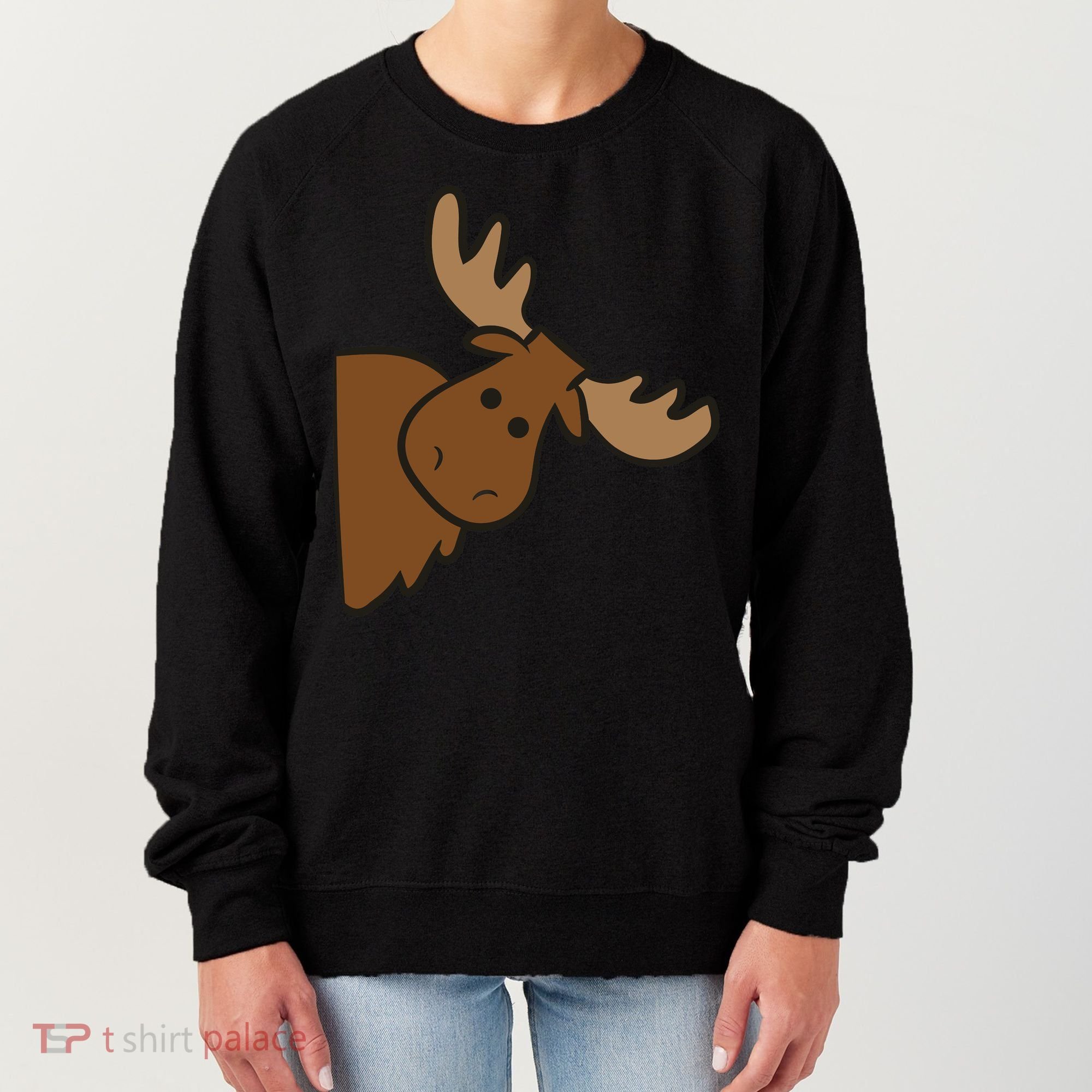 Cute Moose Elk Deer Funny Alaska Moose Women's Sweatshirt