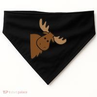 Cute Moose Elk Deer Funny Alaska Moose USA-Made Doggie Bandana thumb 0