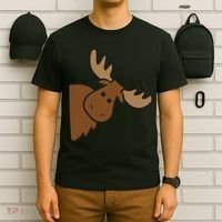 Cute Moose Elk Deer Funny Alaska Moose T-Shirt thumb 6