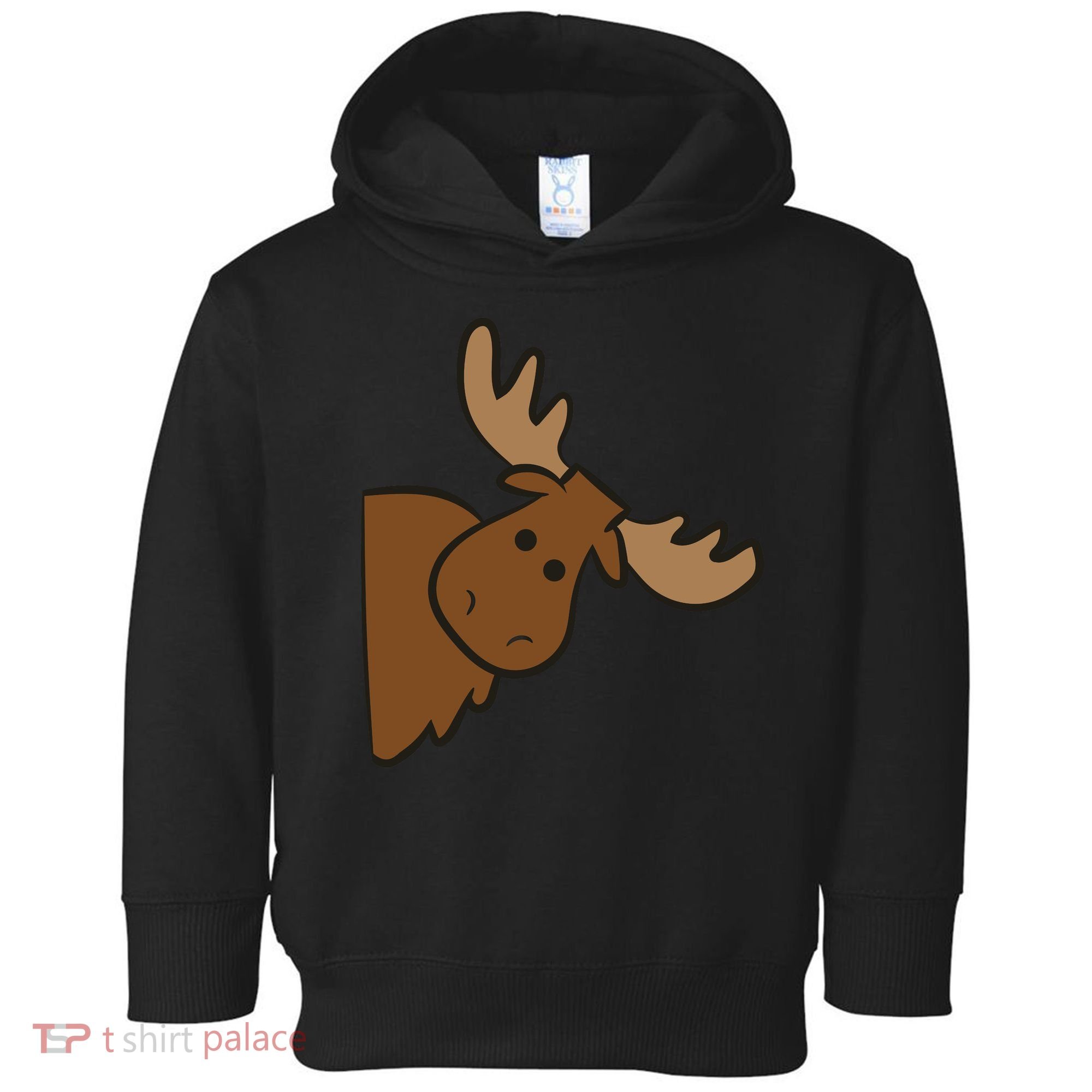Cute Moose Elk Deer Funny Alaska Moose Toddler Hoodie