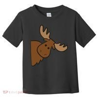 Cute Moose Elk Deer Funny Alaska Moose Toddler T-Shirt thumb 0