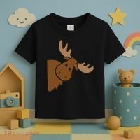 Cute Moose Elk Deer Funny Alaska Moose Toddler T-Shirt thumb 3