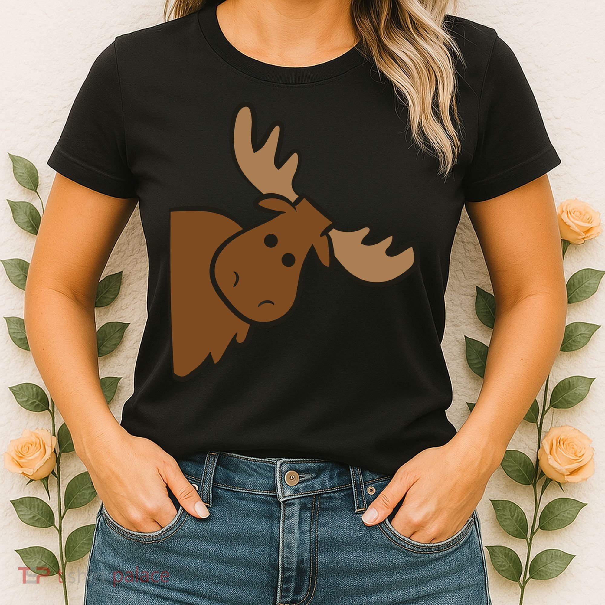 Cute Moose Elk Deer Funny Alaska Moose Women's T-Shirt