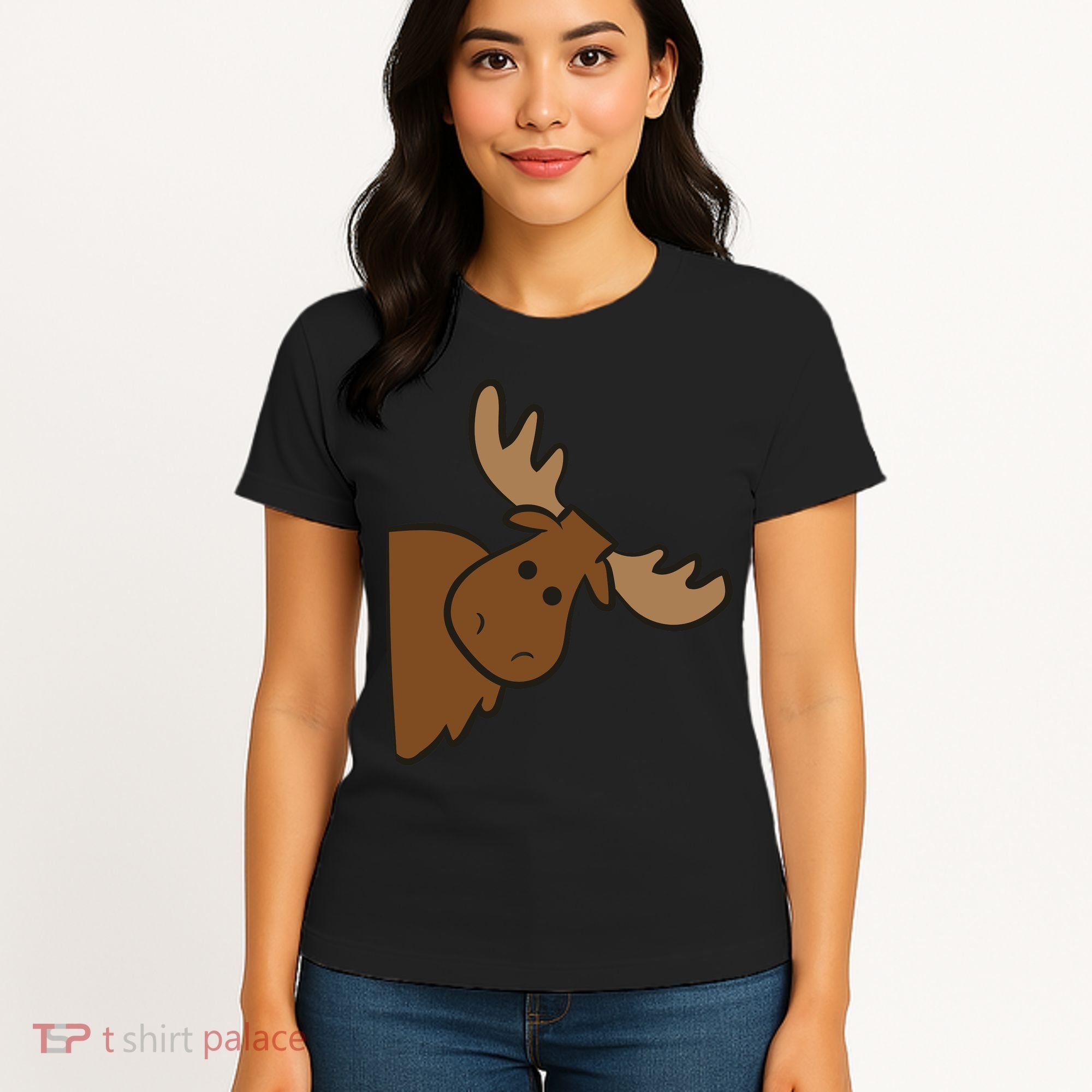 Cute Moose Elk Deer Funny Alaska Moose Women's T-Shirt