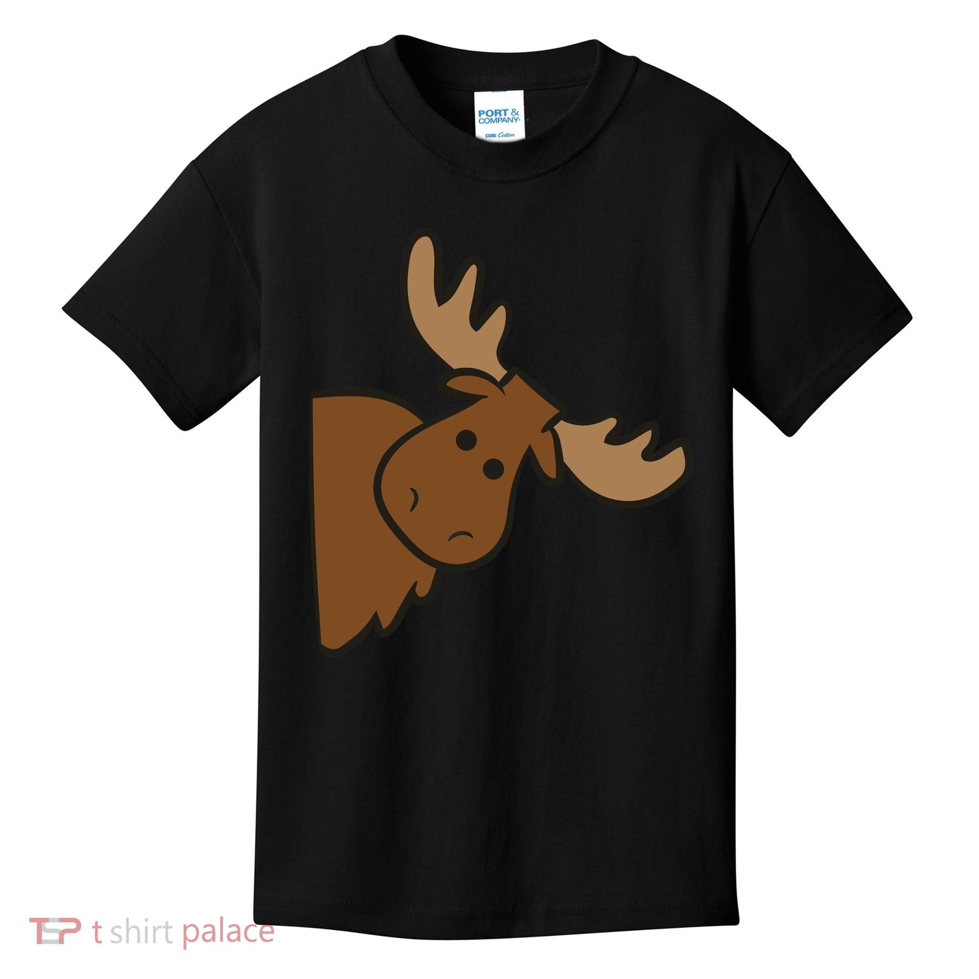 Cute Moose Elk Deer Funny Alaska Moose Kids T-Shirt