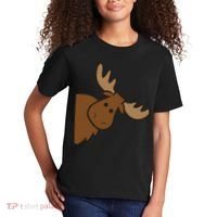 Cute Moose Elk Deer Funny Alaska Moose Kids T-Shirt thumb 2