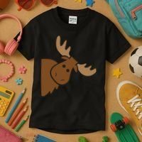Cute Moose Elk Deer Funny Alaska Moose Kids T-Shirt thumb 3
