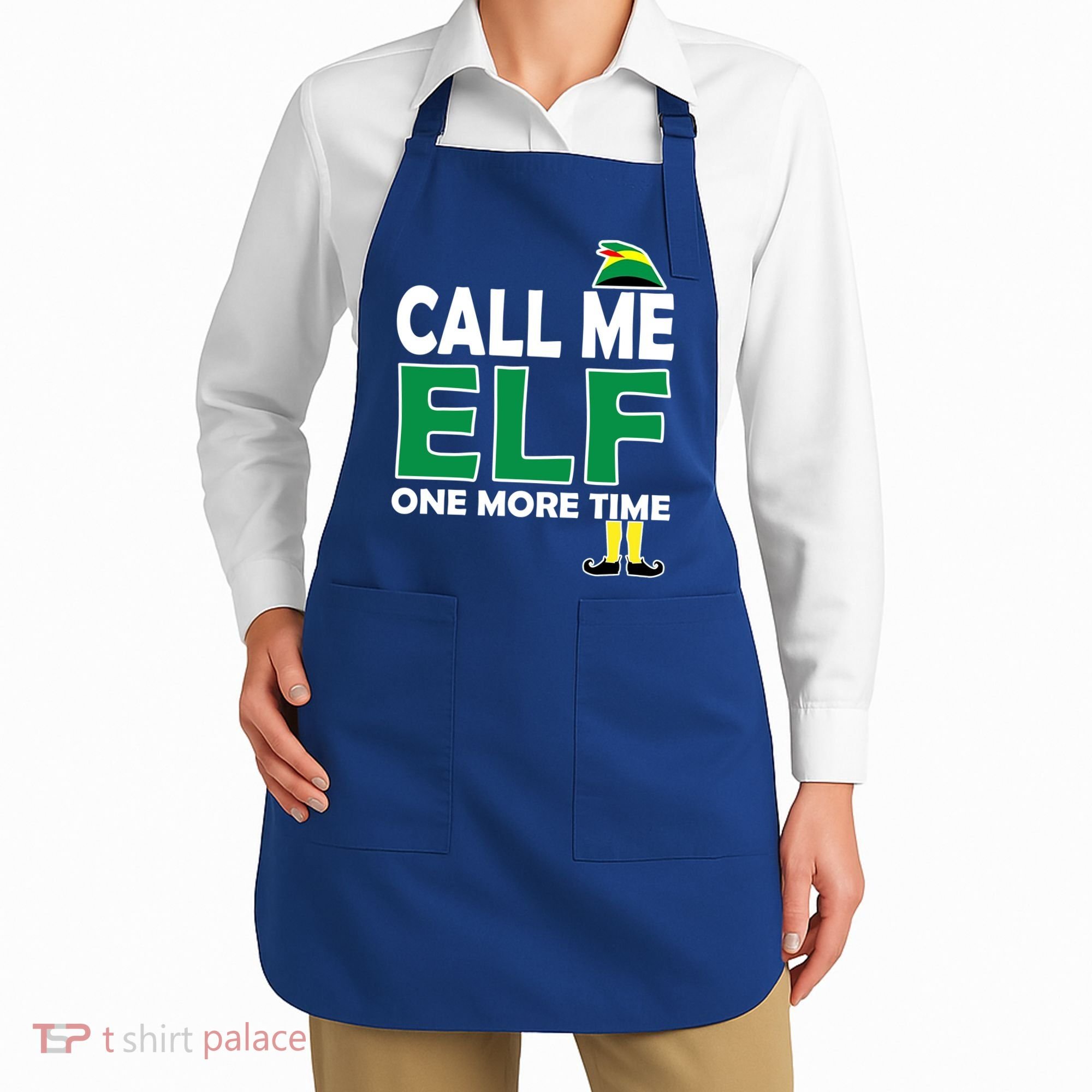 Call Me Elf One More Time Funny Bad Elf Christmas Great Gift Apron