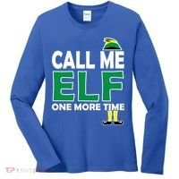 Call Me Elf One More Time Funny Bad Elf Christmas Great Gift Women's Long Sleeve Shirt thumb 0