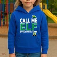 Call Me Elf One More Time Funny Bad Elf Christmas Great Gift Kids Hoodie thumb 3