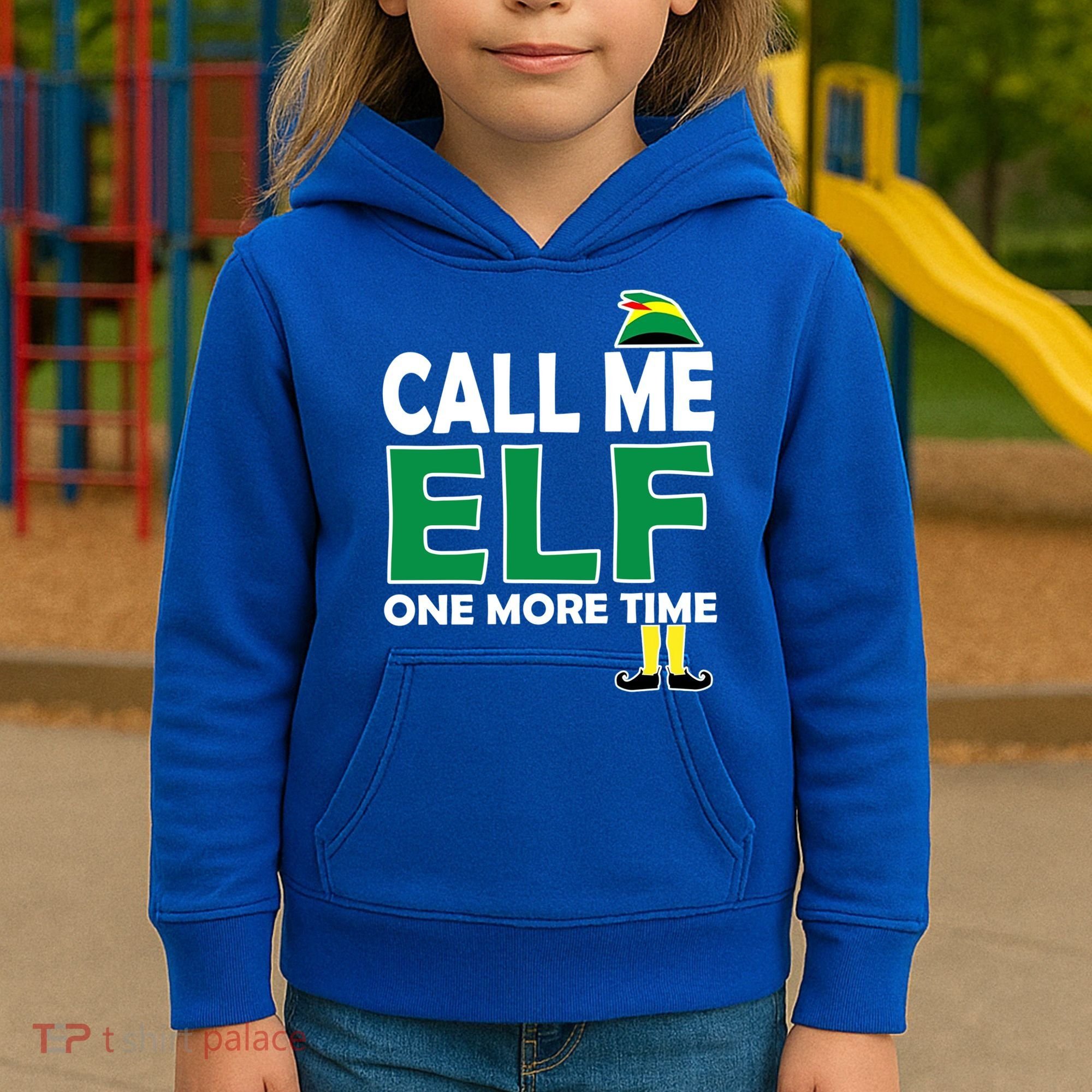 Call Me Elf One More Time Funny Bad Elf Christmas Great Gift Kids Hoodie