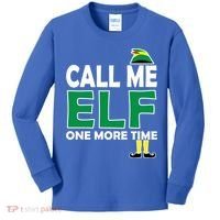 Call Me Elf One More Time Funny Bad Elf Christmas Great Gift Kids Long Sleeve Shirt thumb 0