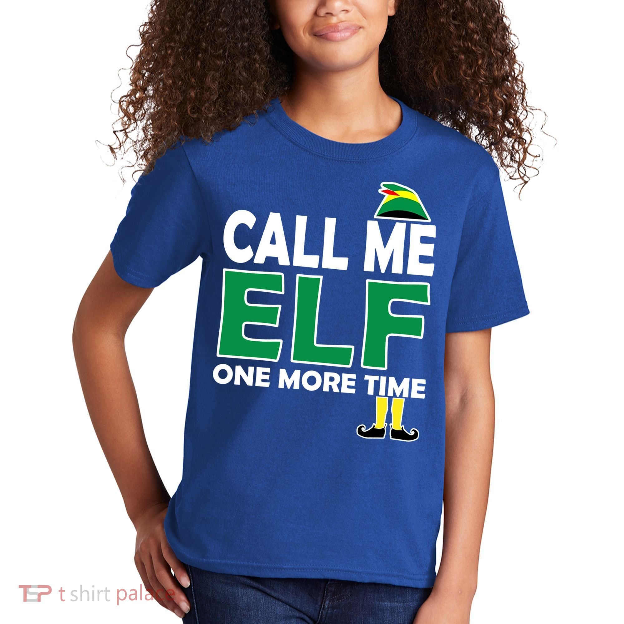 Call Me Elf One More Time Funny Bad Elf Christmas Great Gift Kids T-Shirt