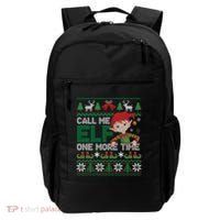 Call Me Elf One More Time Funny Bad Elf Christmas Ugly Xmas Meaningful Gift Backpack thumb 0