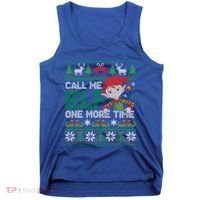 Call Me Elf One More Time Funny Bad Elf Christmas Ugly Xmas Meaningful Gift Tank Top thumb 0