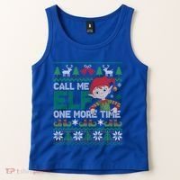 Call Me Elf One More Time Funny Bad Elf Christmas Ugly Xmas Meaningful Gift Tank Top thumb 2