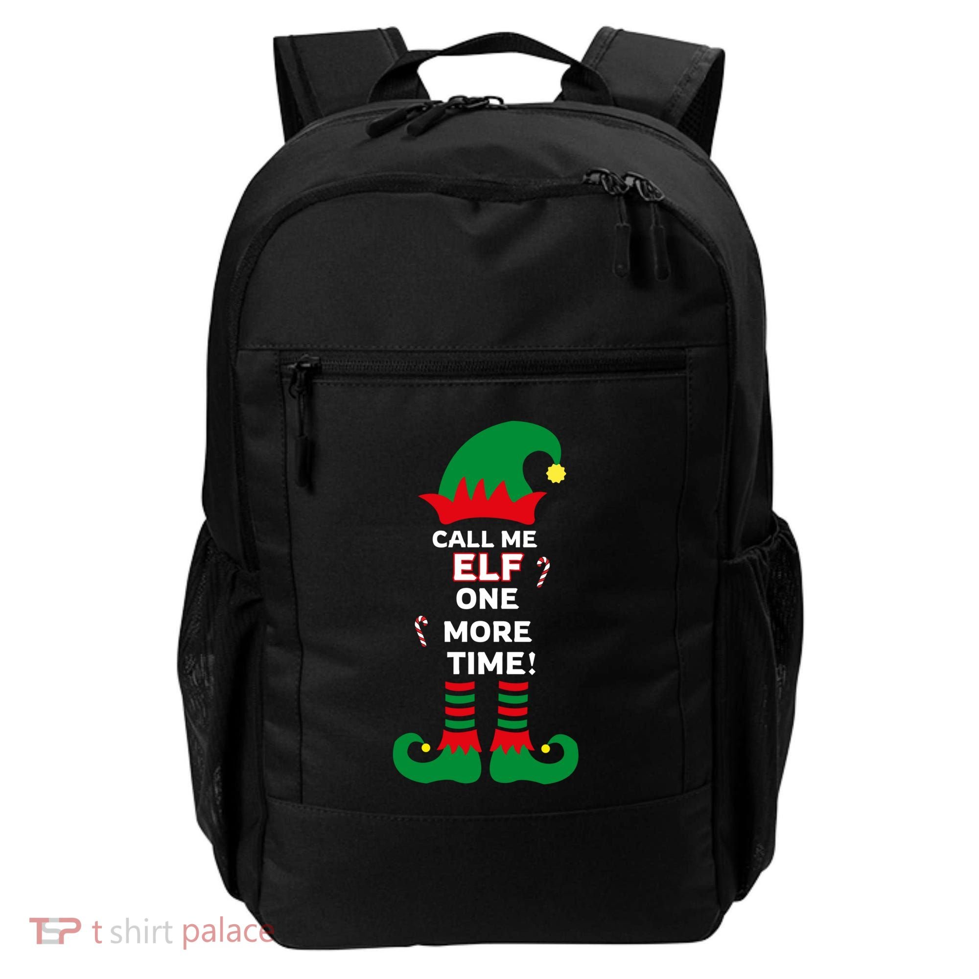 Call Me Elf One More Time Funny Short People Christmas Great Gift Backpack