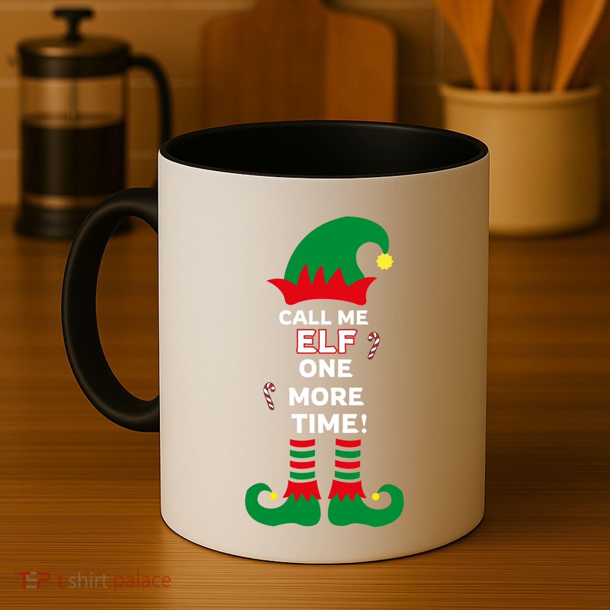 Call Me Elf One More Time Funny Short People Christmas Great Gift Coffee Mug