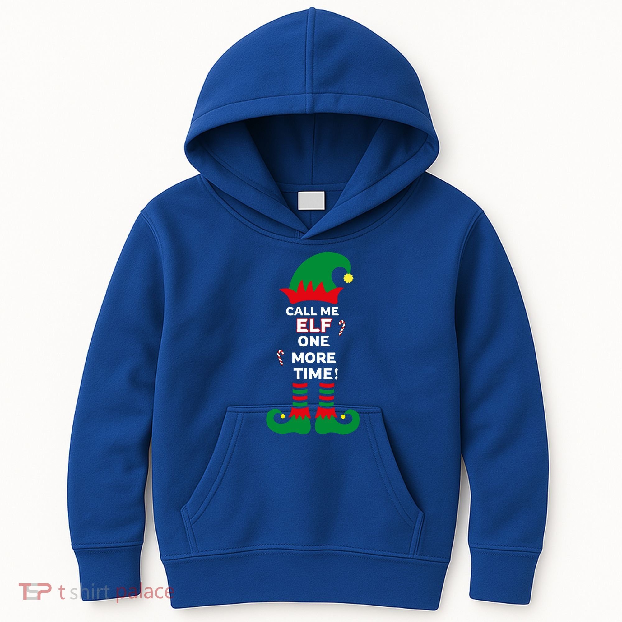Call Me Elf One More Time Funny Short People Christmas Great Gift Kids Hoodie
