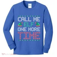 Call Me Elf One More Time Gift Kids Long Sleeve Shirt thumb 0