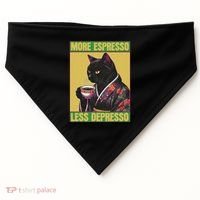 Cat More Espresso Less Depresso USA-Made Doggie Bandana thumb 0