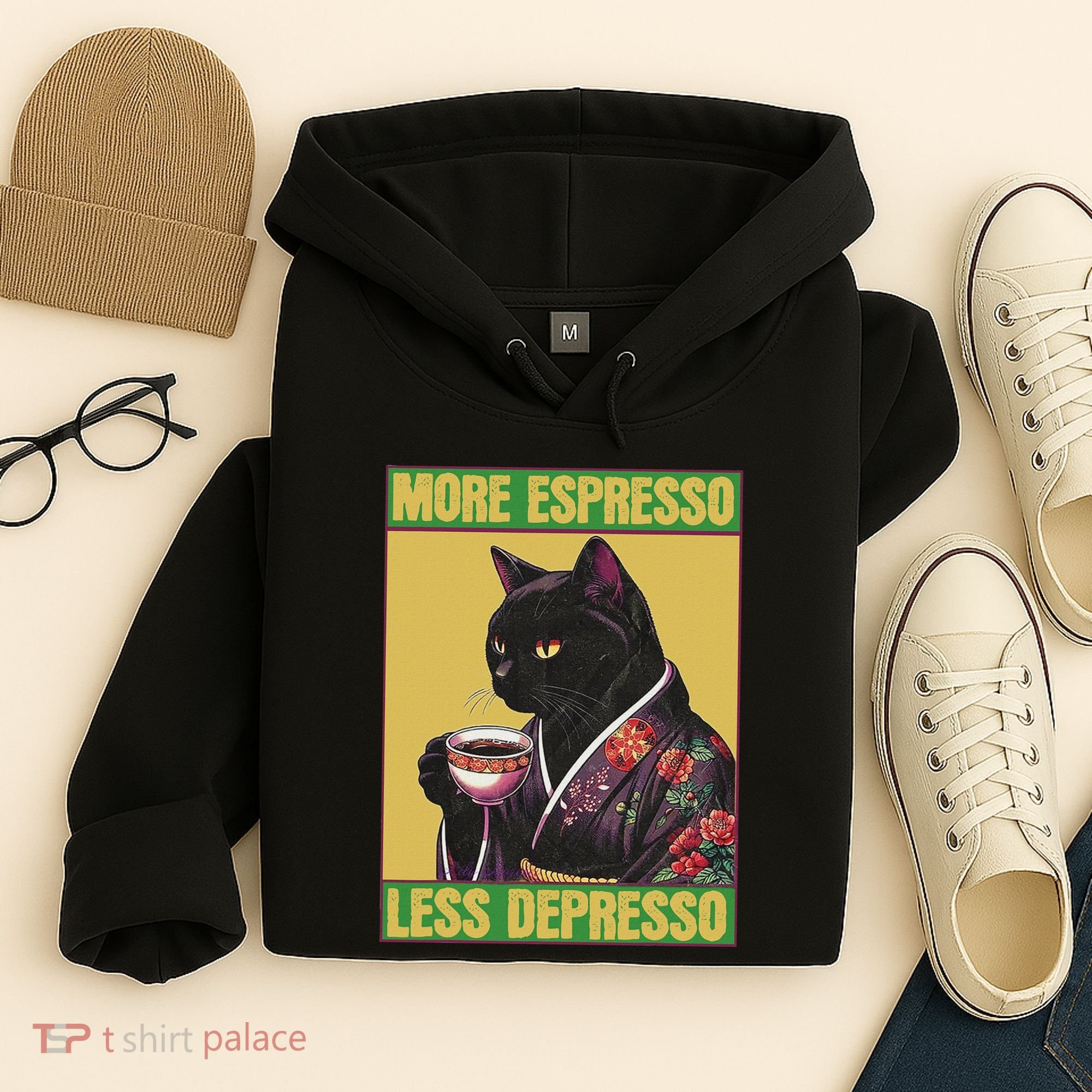Cat More Espresso Less Depresso Hoodie